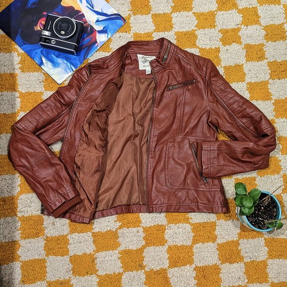 ♡ maralyn & me red leather jacket ♡ - Picture 3 of 3